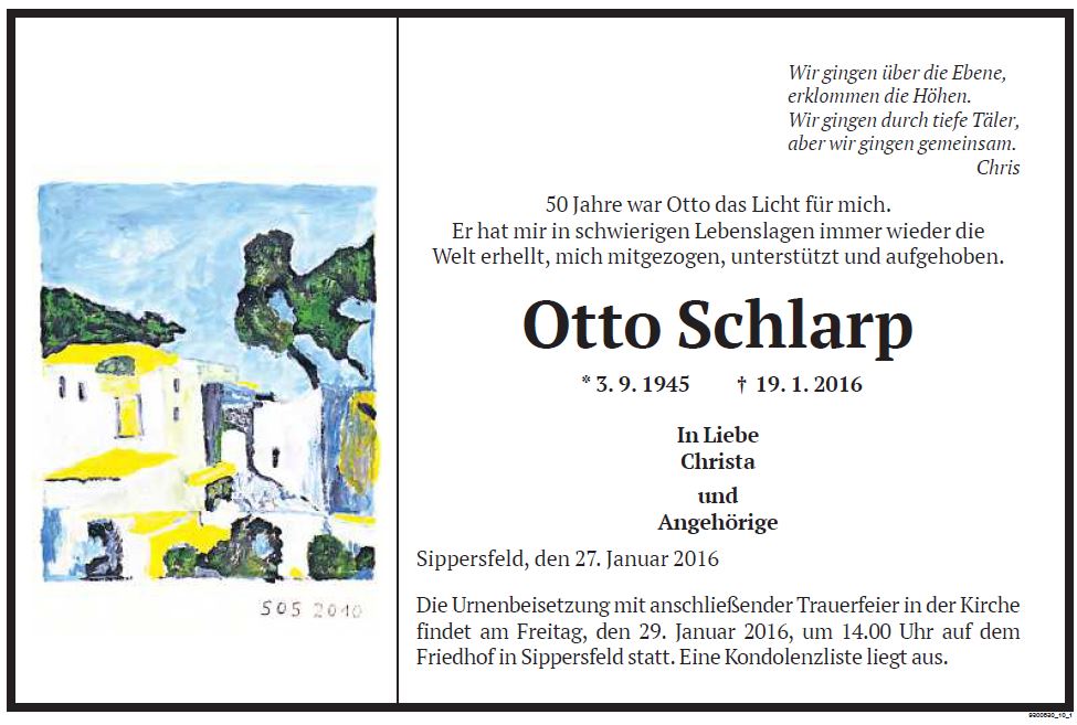 Otto Schlarp Trauer
